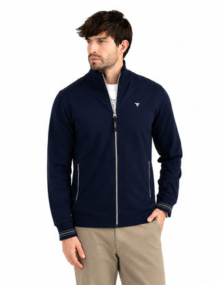 FREDMELLO Felpa full zip con collo in piedi