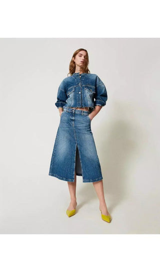 TWINSET ACTITUDE Giacca in jeans con tasche