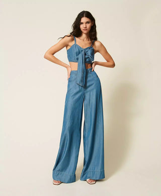 TWINSET ACTITUDE Pantaloni a palazzo in jeans