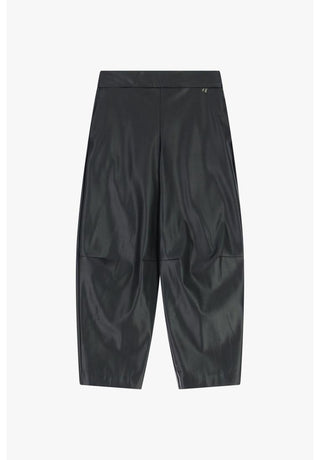 DIXIE Pantaloni in ecopelle ampi con vita alta