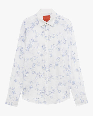 GIANNI LUPO Camicia in lino con ricamo