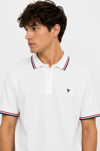 FREDMELLO Polo a Manica Corta in Piquet Stretch