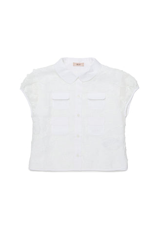N°21 CAMICIA Camicia con applicazione a fiori