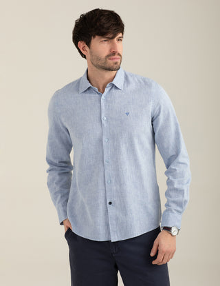 FREDMELLO Camicia in popeline misto lino