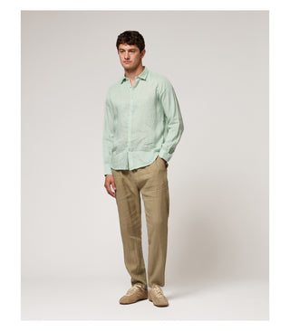 GIANNI LUPO Camicia in lino con colletto