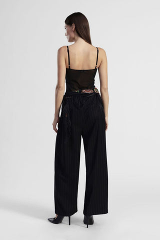 DIXIE P698Y161 PANTALONI Pantaloni palazzo a righe con foulard floreale