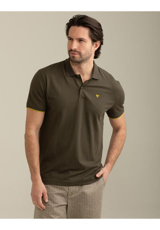 FRED MELLO Polo a Manica Corta in Piquet Stretch