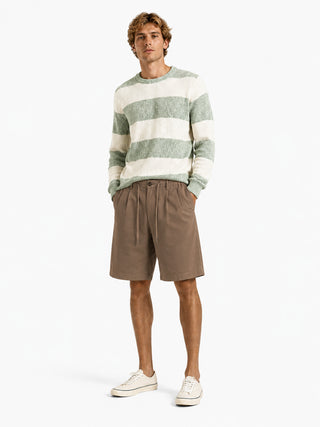BERNA Bermuda pantalaccio in misto lino con coulisse