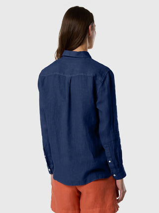 NORTH SAILS Camicia in lino con logo ricamato
