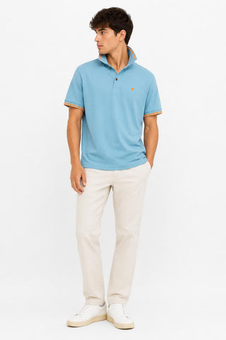 FREDMELLO Polo a Manica Corta in Piquet Stretch