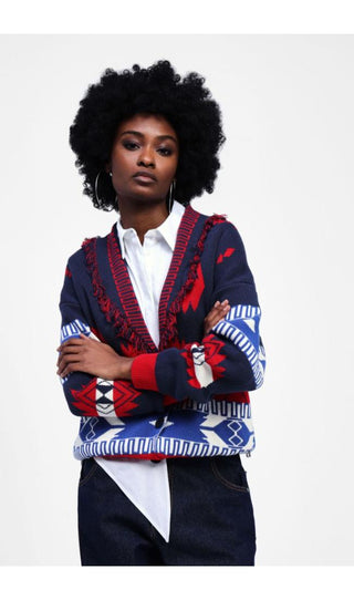 DIXIE M566W073 CARDIGAN Cardigan con fantasia etnica