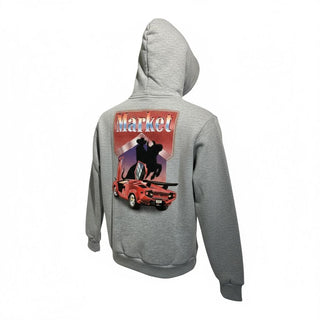 MARKET BHS025 FELPE Felpa cappuccio stampa frontale