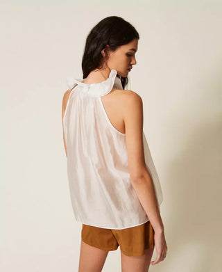 TWINSET ACTITUDE Top in voile con volant