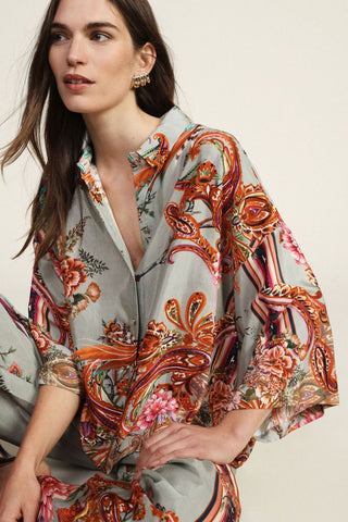 DIXIE Camicia con stampa floreale e ampia vestibilità