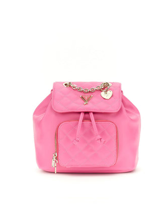 GUESS Zaino effetto nappa trapuntata con placca logo,