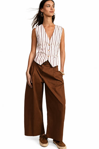 DIXIE Pantaloni palazzo vita alta con cintura