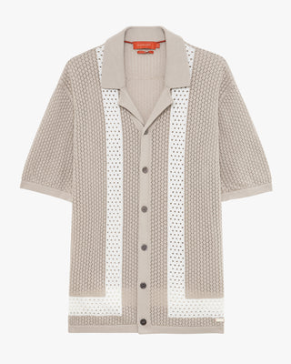 GIANNI LUPO Camicia in maglia con motivo a contrasto