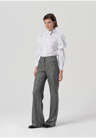 FRACOMINA Pantalone flare a palazzo in tweed