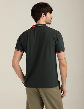 FREDMELLO Polo a Manica Corta in Piquet Stretch