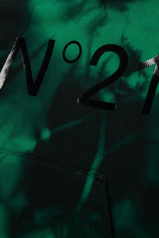 N°21 Felpa in cotone tie-dye con cappuccio