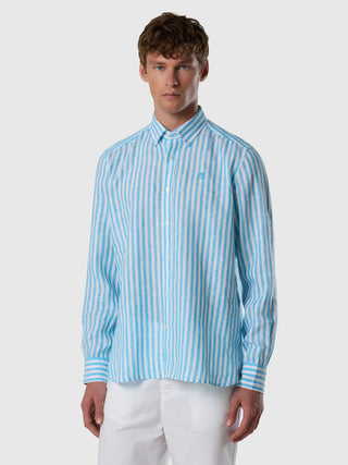 NORTH SAILS Camicia rigata di lino a maniche lunghe