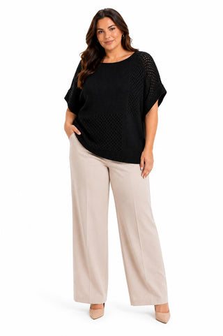 SUSY STAR Maglia traforata collo a barchetta