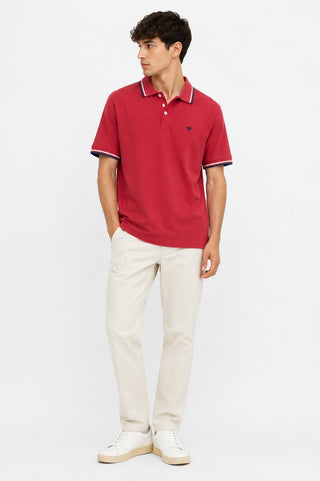 FREDMELLO Polo a Manica Corta in Piquet Stretch
