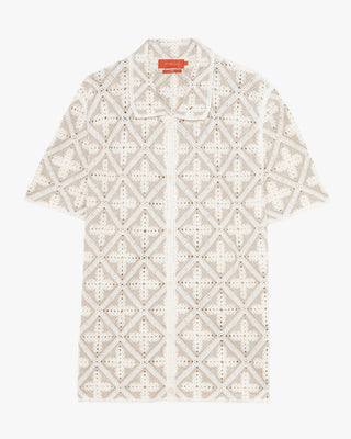 GIANNI LUPO Polo in maglia con motivo a contrasto