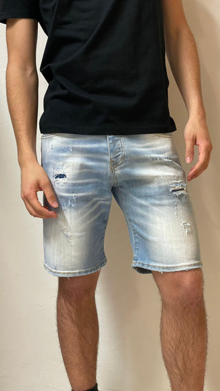 Zu Elements Bermuda in denim con strappi