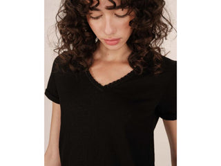 Grace & Mila T-shirt collo a V in cotone e cachemire