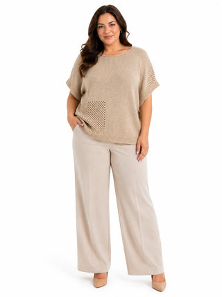 SUSY STAR Maglia traforata collo a barchetta