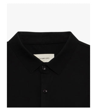 GIANNI LUPO Camicia con collo piccolo in tessuto tecnico elasticizzato
