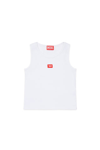 Diesel TOP Tpaci Canotta in cotone a costine con patch