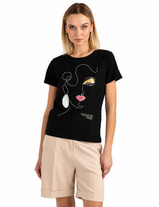 FREDMELLO T-shirt girocollo con grafica e ricamo