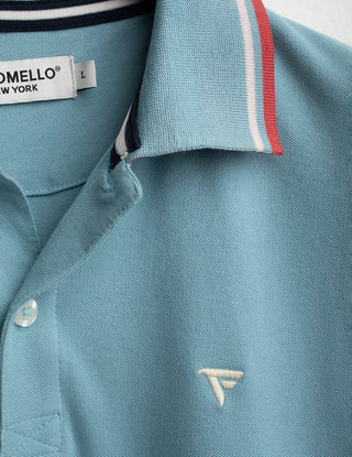 FREDMELLO Polo a Manica Corta in Piquet Stretch