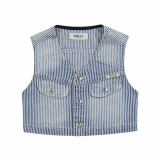 REPLAY Gilet in denim a righe