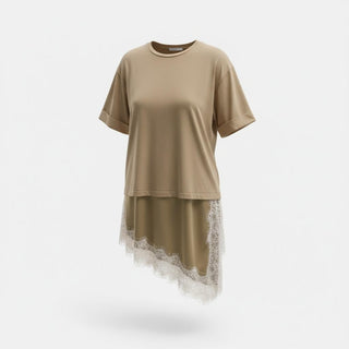 MOTEL T-SHIRT T-shirt fondo pizzo