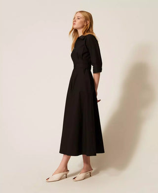 TWINSET ACTITUDE ABITO Abito lungo in popeline con cintura