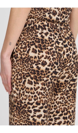 ICHI Pantaloni leopardati