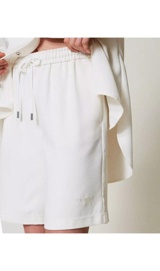 TWINSET ACTITUDE Shorts in crêpe piquet