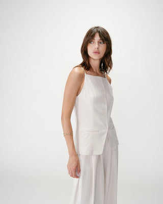 Grace & Mila Gilet sartoriale in misto lino