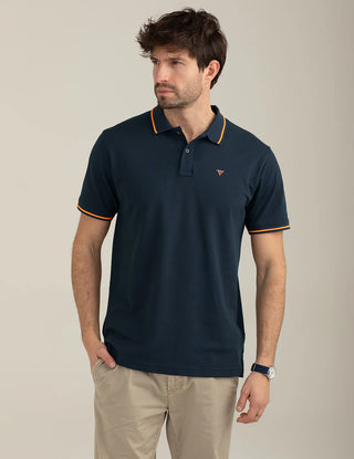 FREDMELLO Polo a Manica Corta in Piquet Stretch