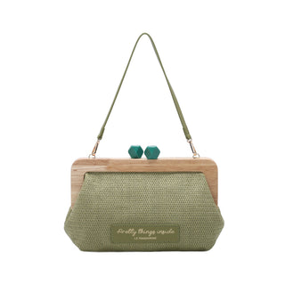 LE PANDORINE Pochette Francy con chiusura in legno