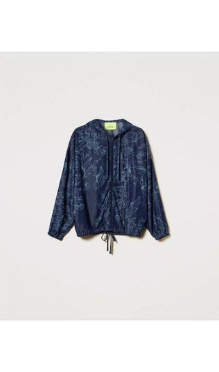 TWINSET ACTITUDE Bomber jeans fiori