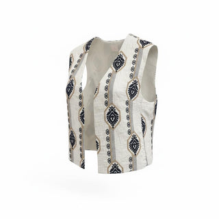 GIANNI LUPO Gilet con stampa etnica