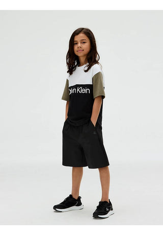 Calvin Klein Jeans T-shirt con logo a righe grosse colorate