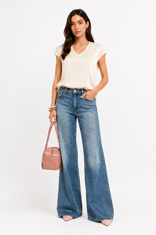 DIXIE Blusa viscosa scollo a V