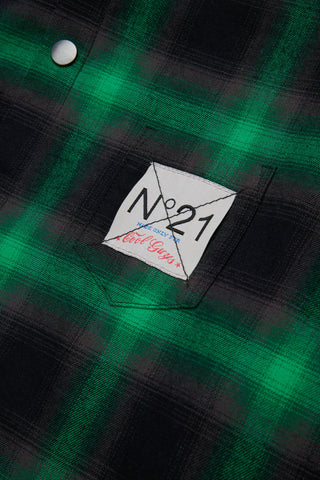 N°21 Giacca camicia a quadretti con cappuccio