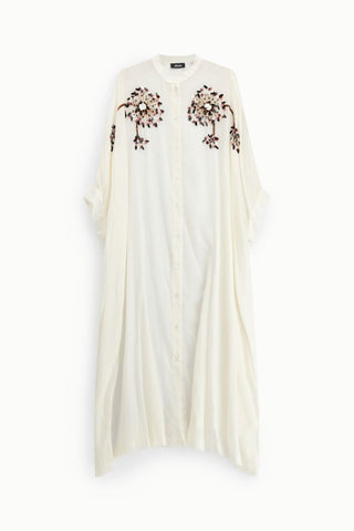 DIXIE Abito midi con maniche tre quarti, ricamo floreale