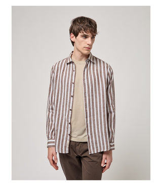 GIANNI LUPO Camicia a maniche lunghe in lino